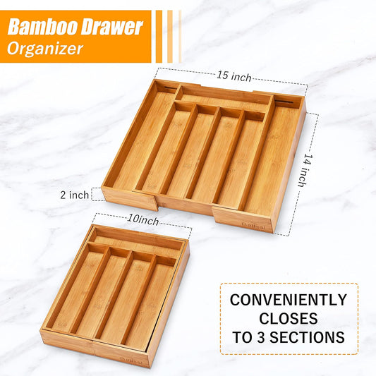 Bamboo Drawer Organizer Tray