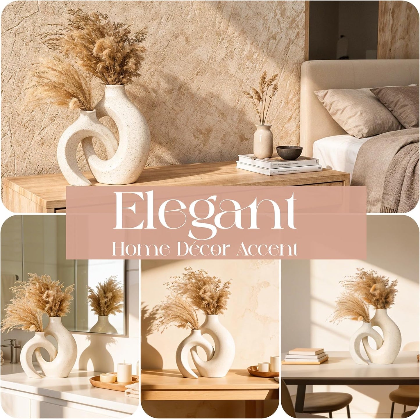 Pampas Grass Vase Set