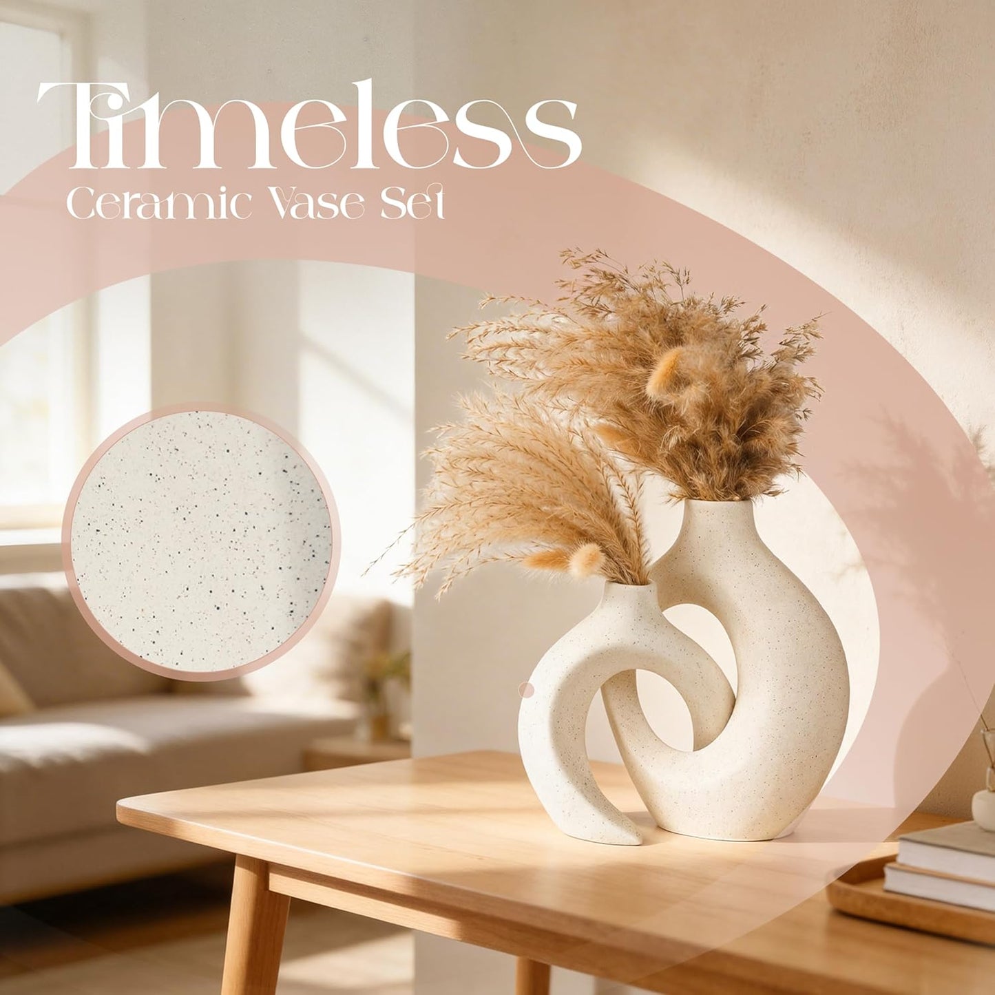 Pampas Grass Vase Set