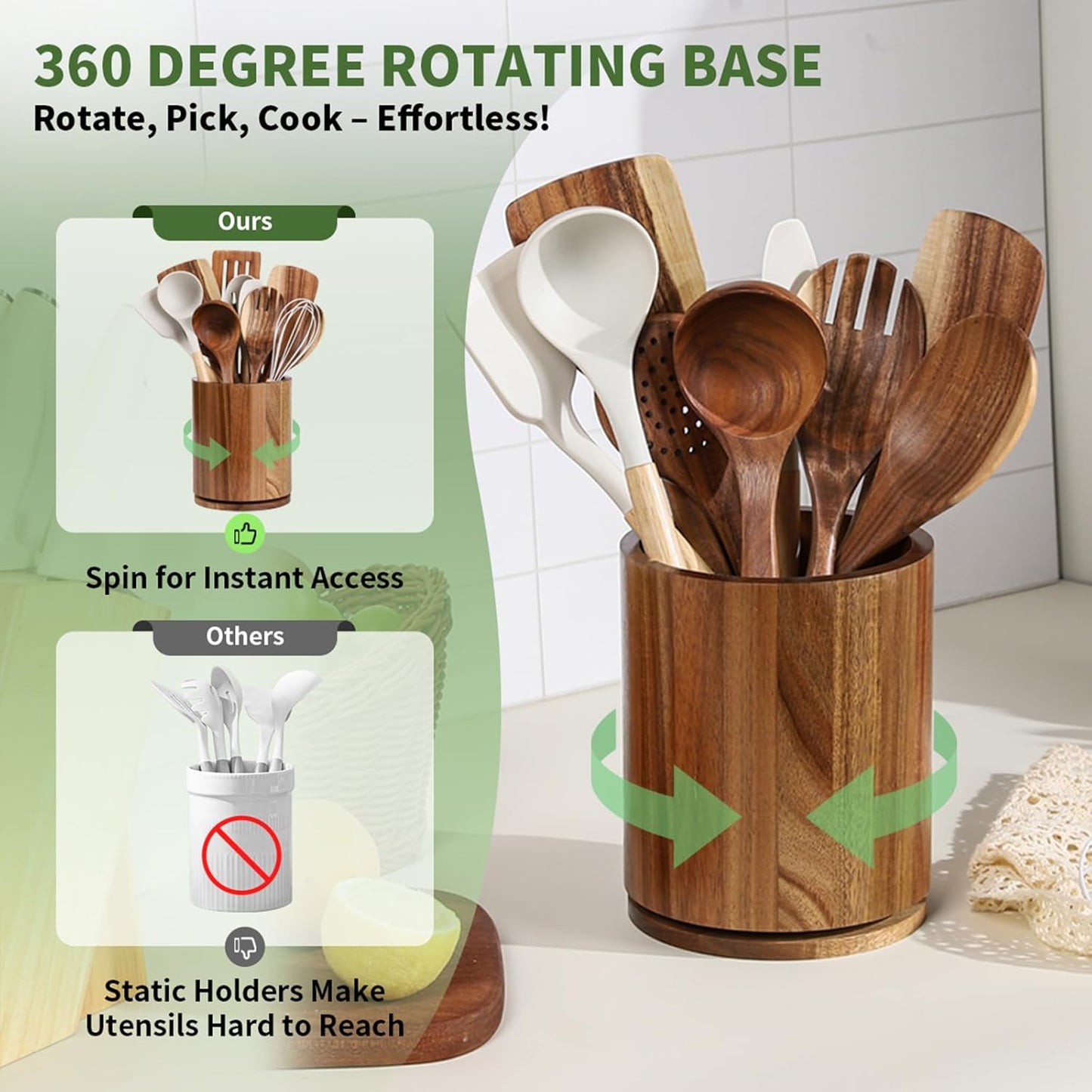 Wooden Utensil Holder