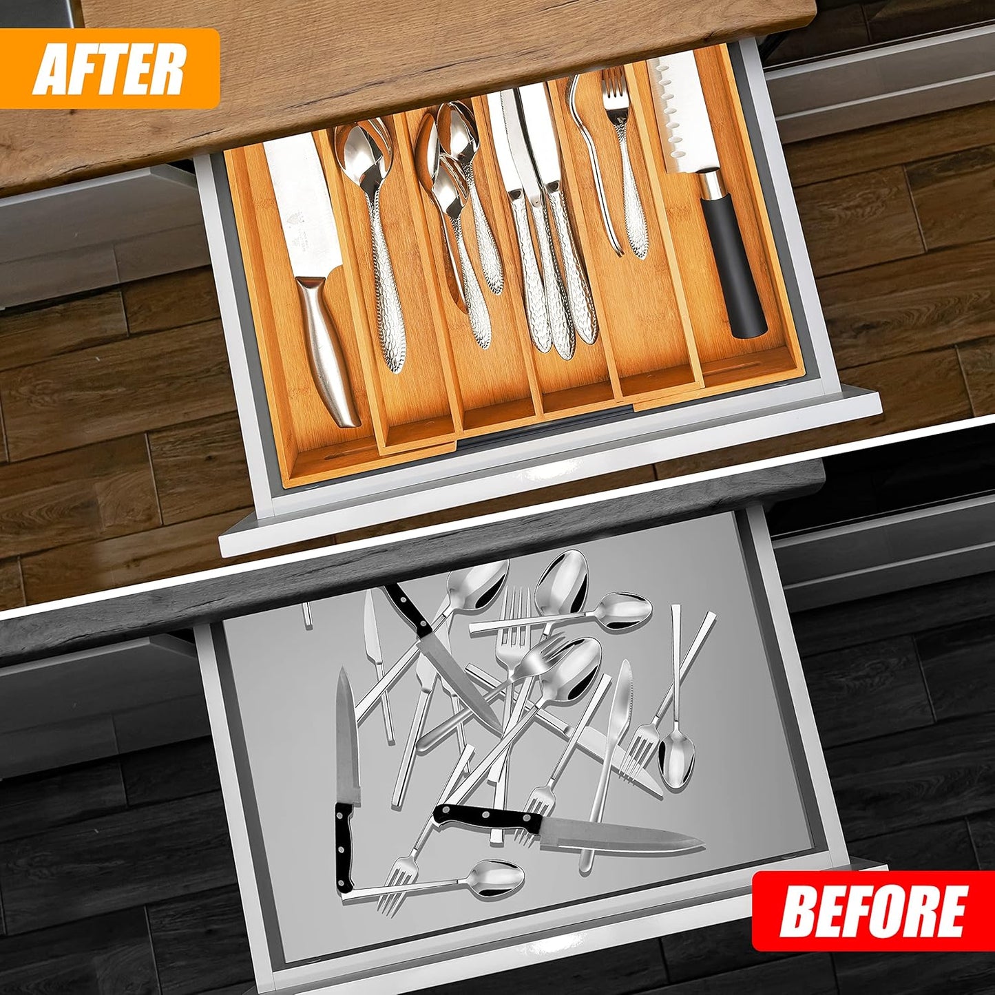 Bamboo Drawer Organizer Tray