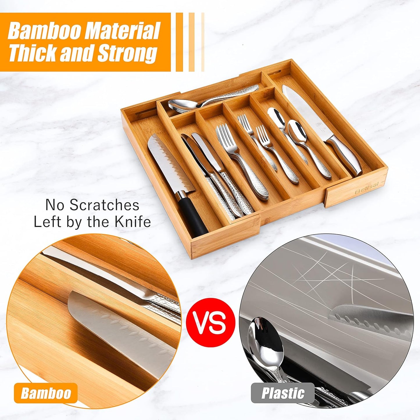Bamboo Drawer Organizer Tray