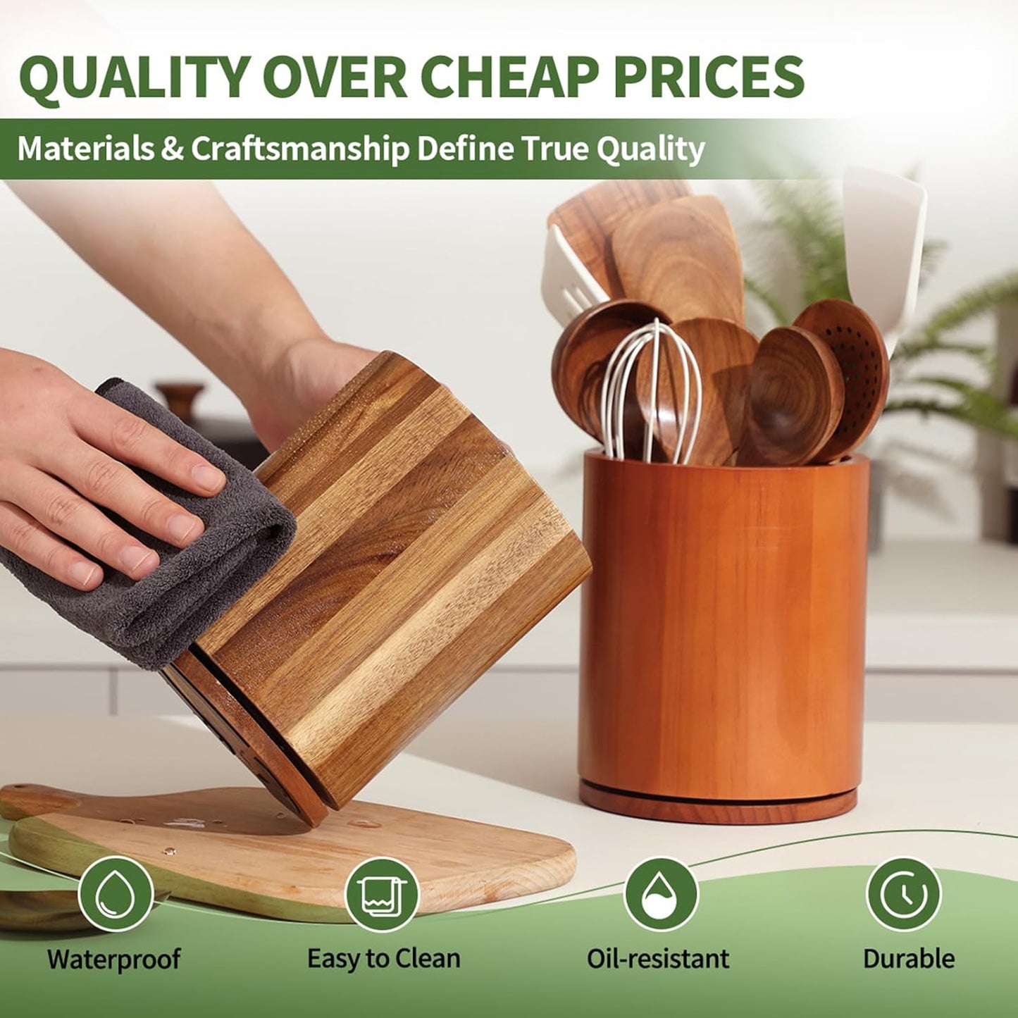 Wooden Utensil Holder