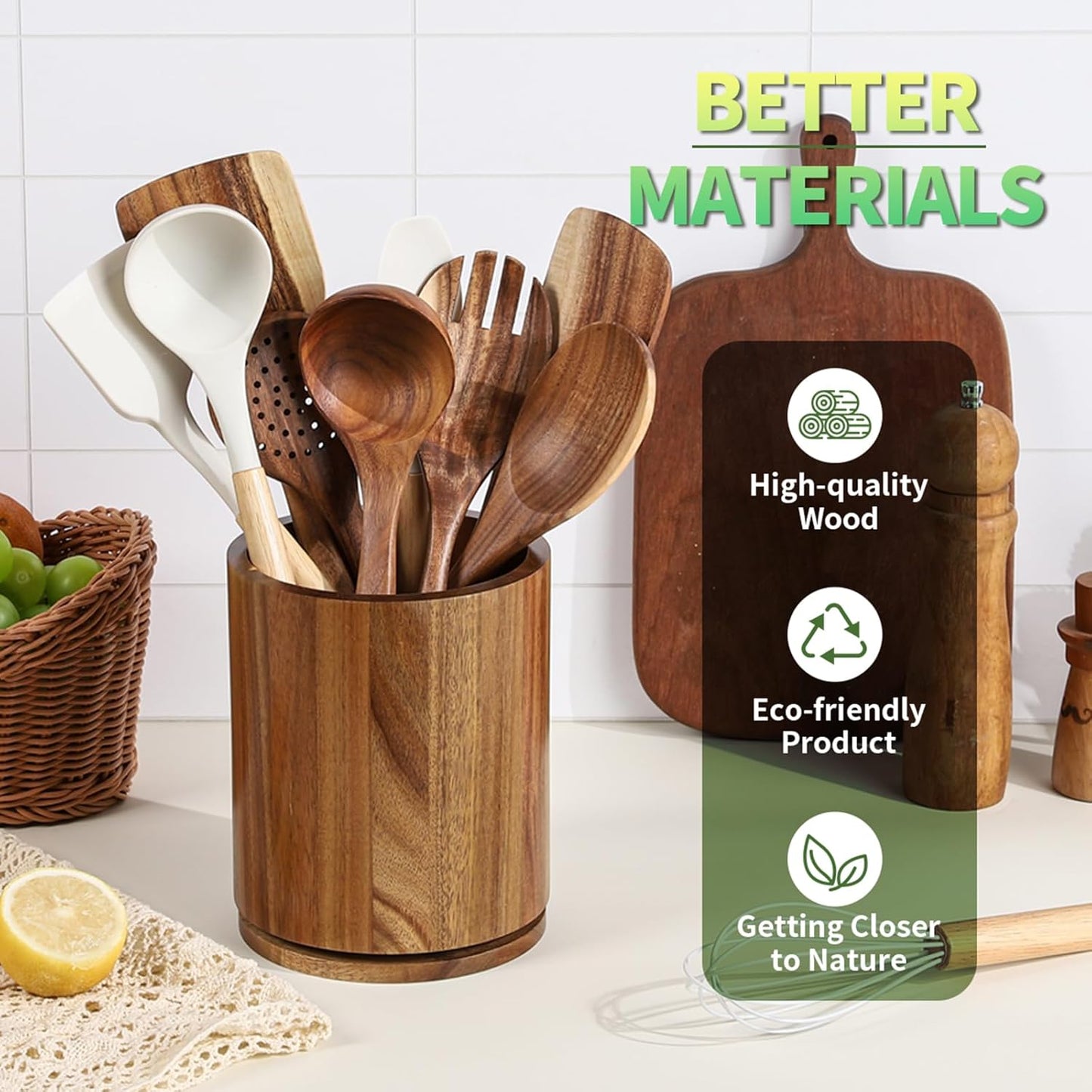 Wooden Utensil Holder