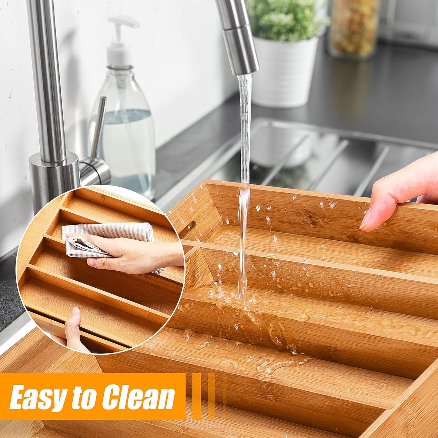 Bamboo Drawer Organizer Tray