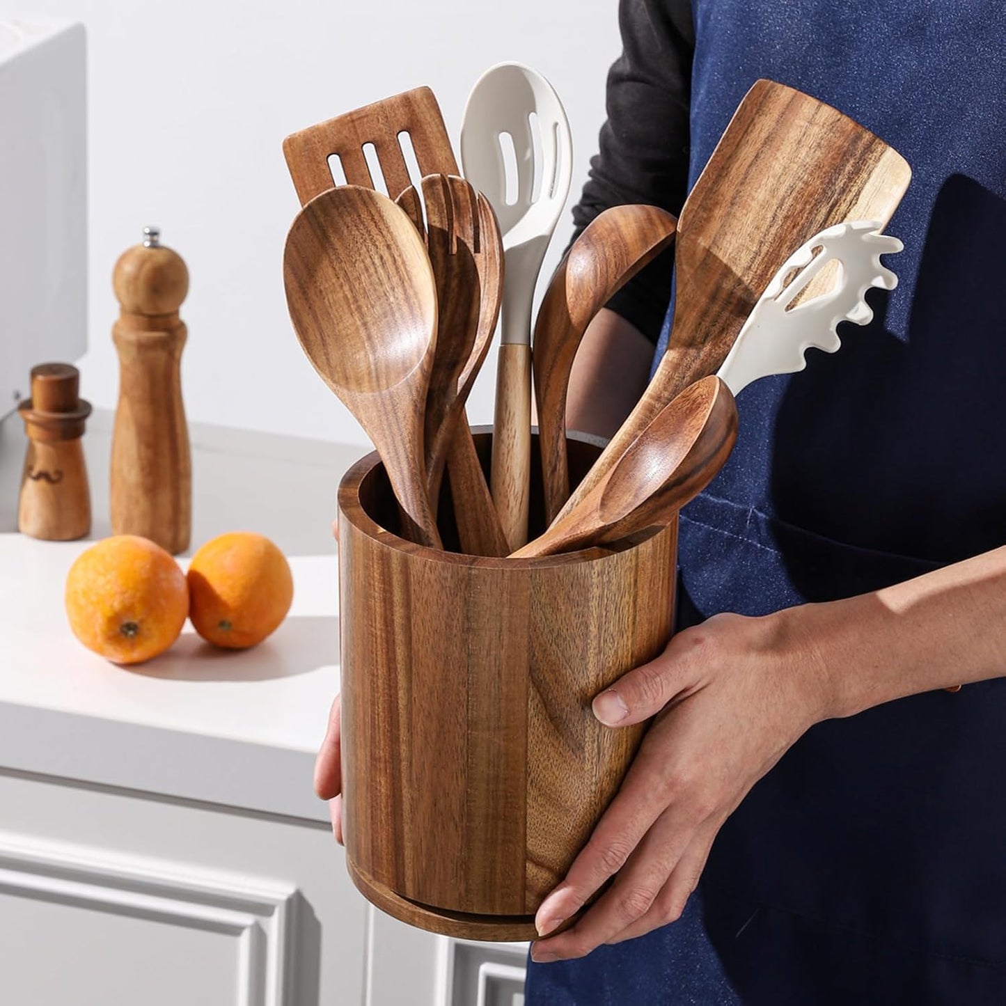 Wooden Utensil Holder