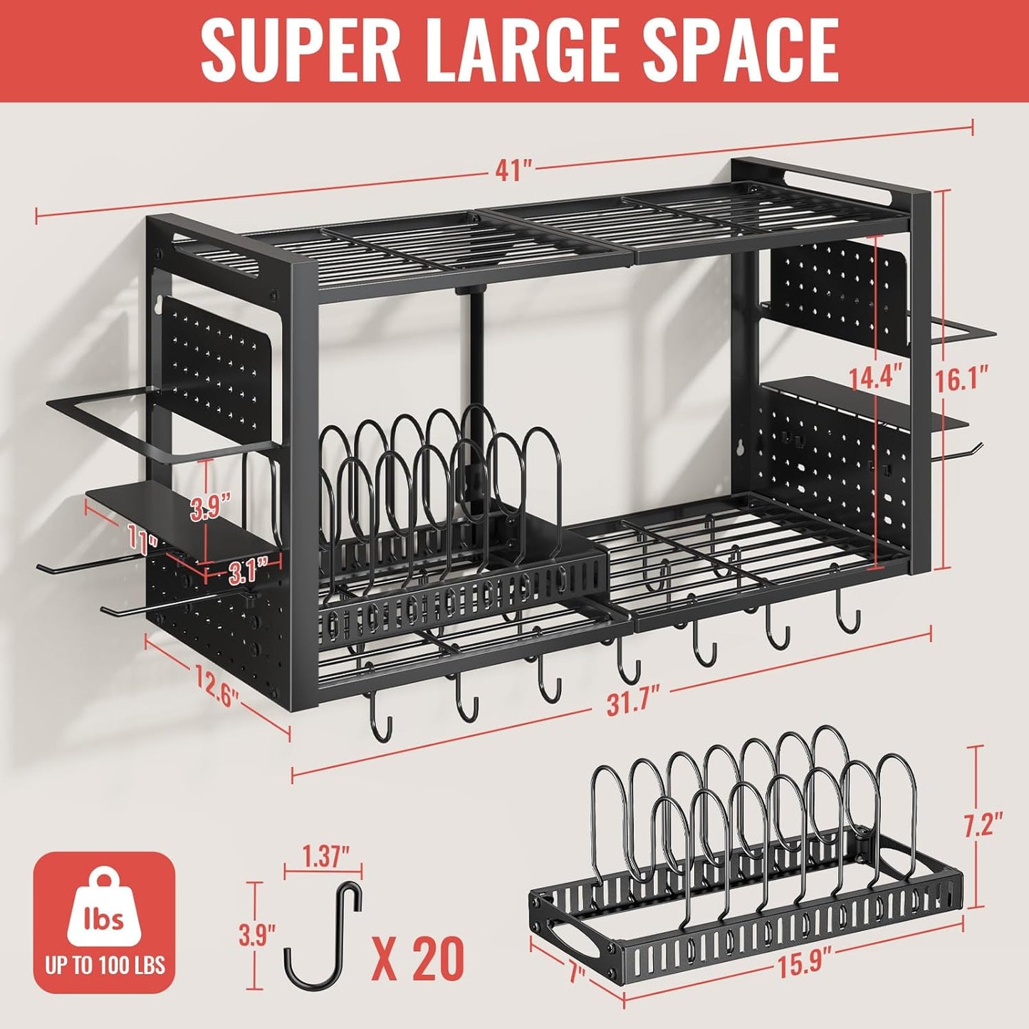 Wall-Mounted Kitchen Organizer