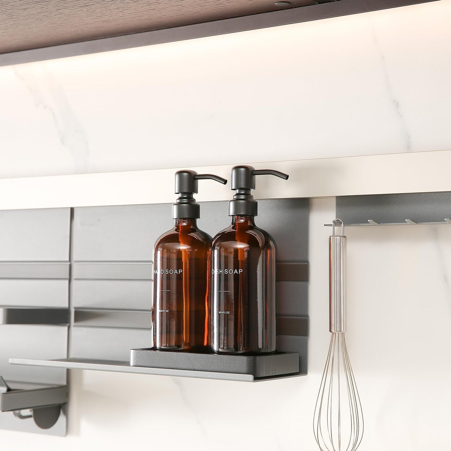 Amber Soap Dispenser Set