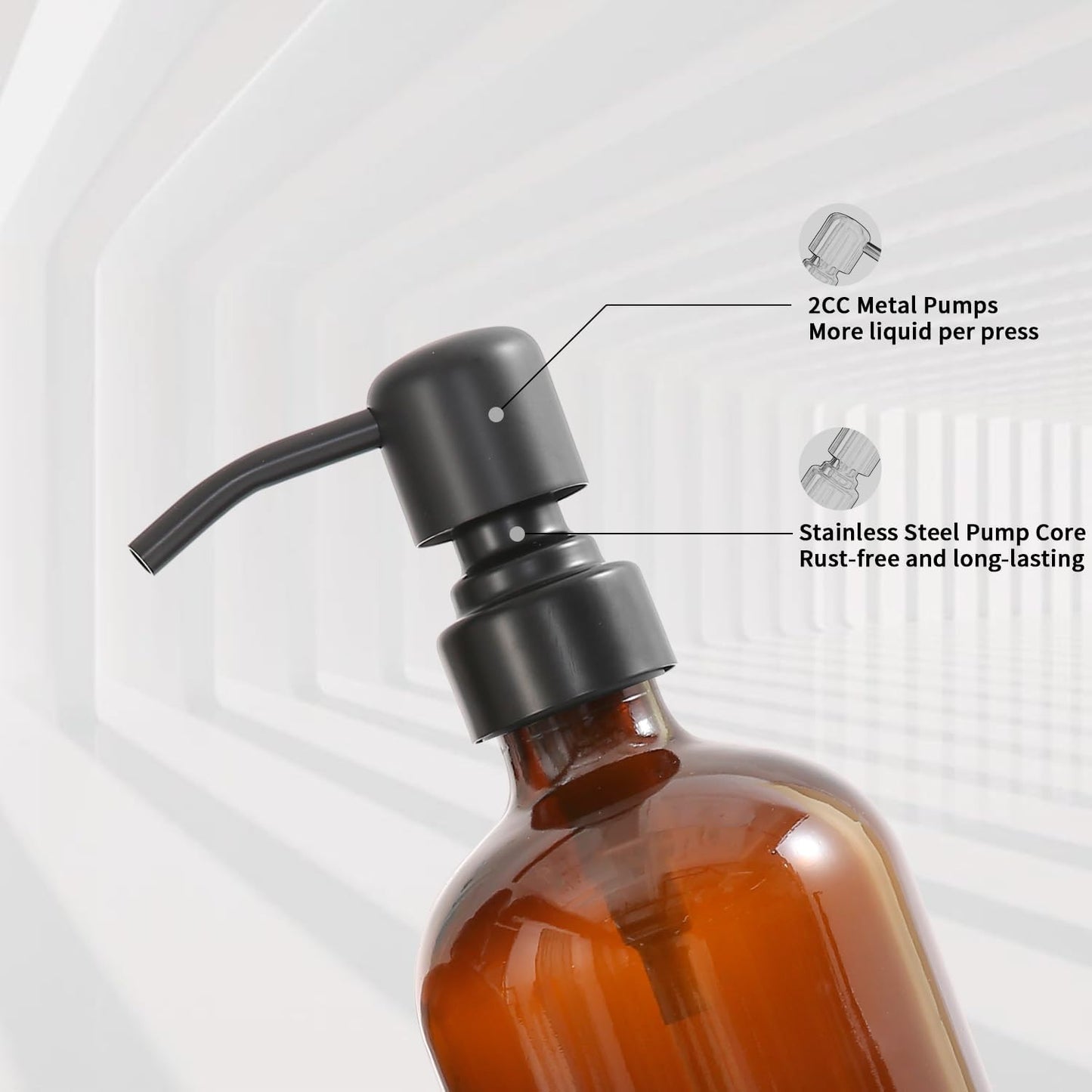 Amber Soap Dispenser Set