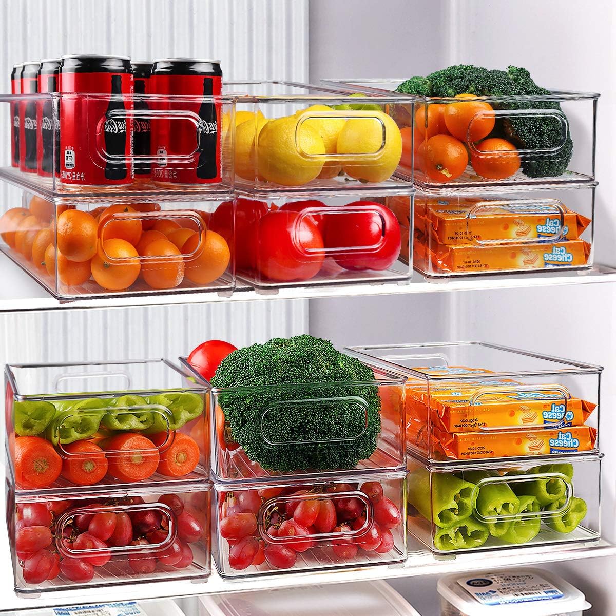 Clear Fridge Organizer Bins